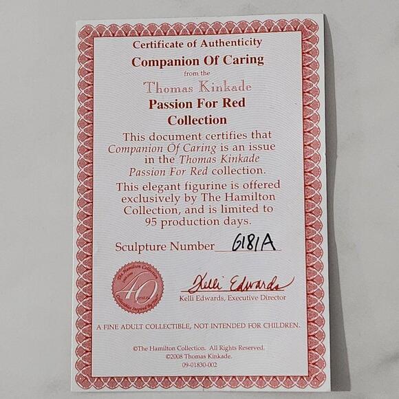 2/$50 Thomas Kinkade Companion of Caring Figurine 6181A 2008 Hamilton Collection - Picture 7 of 8